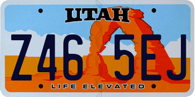 UT license plate Z465EJ