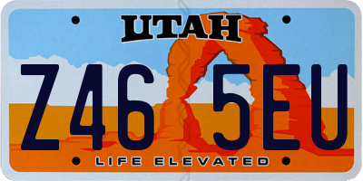 UT license plate Z465EU