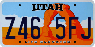 UT license plate Z465FJ