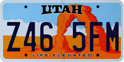 UT license plate Z465FM