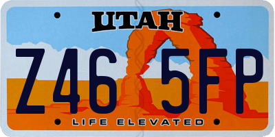 UT license plate Z465FP