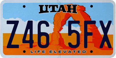 UT license plate Z465FX