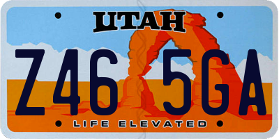 UT license plate Z465GA