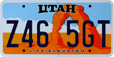 UT license plate Z465GT