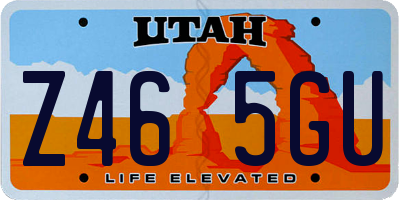 UT license plate Z465GU