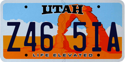 UT license plate Z465IA