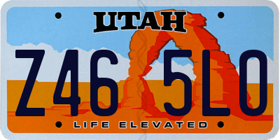 UT license plate Z465LO