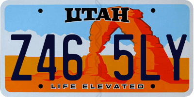 UT license plate Z465LY