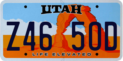 UT license plate Z465OD