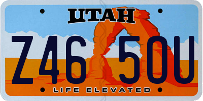 UT license plate Z465OU