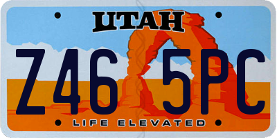 UT license plate Z465PC