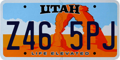 UT license plate Z465PJ