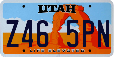 UT license plate Z465PN