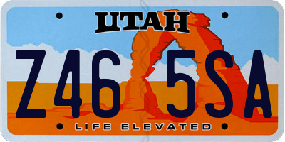 UT license plate Z465SA