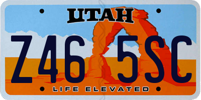 UT license plate Z465SC