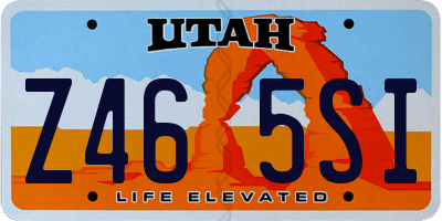 UT license plate Z465SI