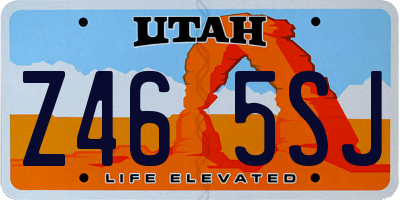 UT license plate Z465SJ