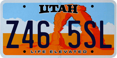 UT license plate Z465SL