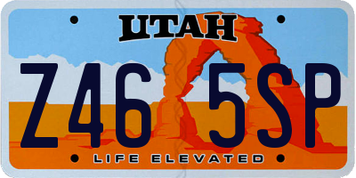 UT license plate Z465SP