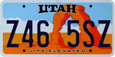 UT license plate Z465SZ