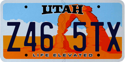 UT license plate Z465TX