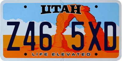 UT license plate Z465XD