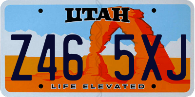 UT license plate Z465XJ