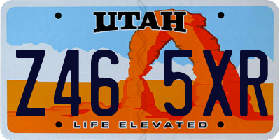UT license plate Z465XR