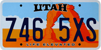 UT license plate Z465XS