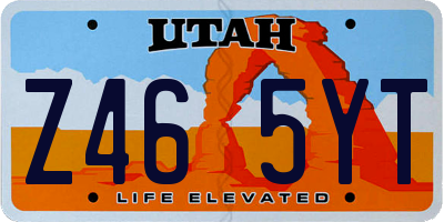 UT license plate Z465YT
