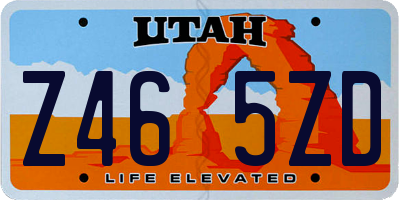 UT license plate Z465ZD