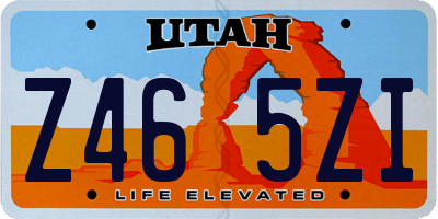 UT license plate Z465ZI