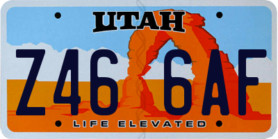 UT license plate Z466AF