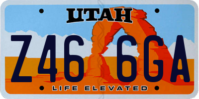 UT license plate Z466GA