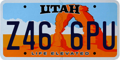 UT license plate Z466PU