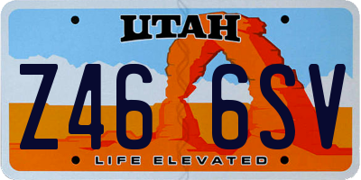 UT license plate Z466SV