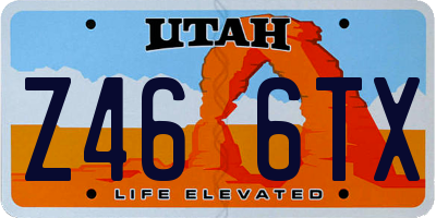 UT license plate Z466TX
