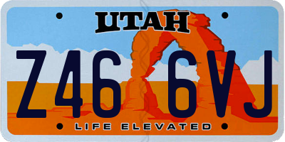 UT license plate Z466VJ