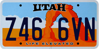 UT license plate Z466VN