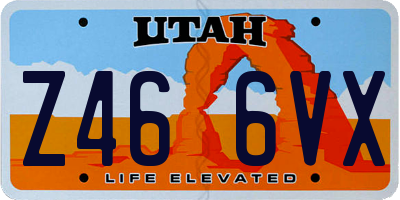 UT license plate Z466VX