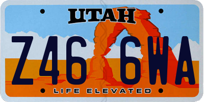 UT license plate Z466WA
