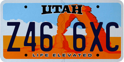 UT license plate Z466XC