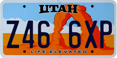 UT license plate Z466XP