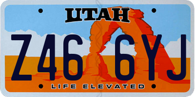 UT license plate Z466YJ
