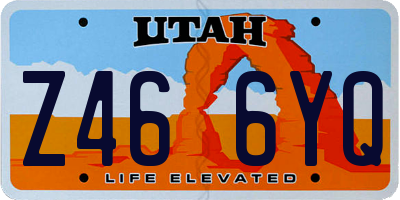 UT license plate Z466YQ