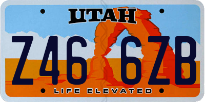 UT license plate Z466ZB