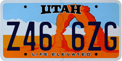 UT license plate Z466ZG
