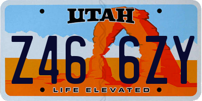 UT license plate Z466ZY