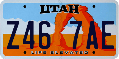 UT license plate Z467AE