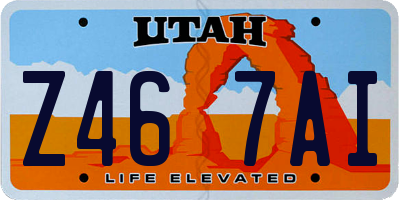 UT license plate Z467AI